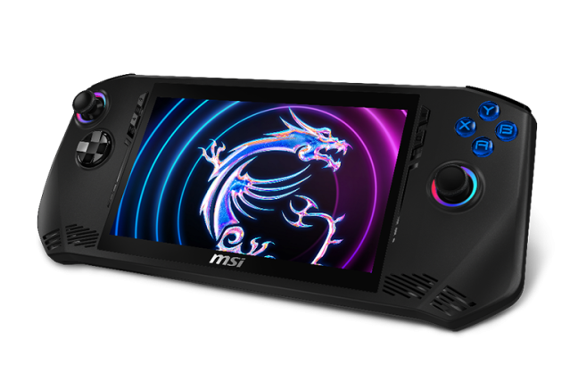 MSI Gaming Handheld Claw A1M in action, showcasing its ergonomic design