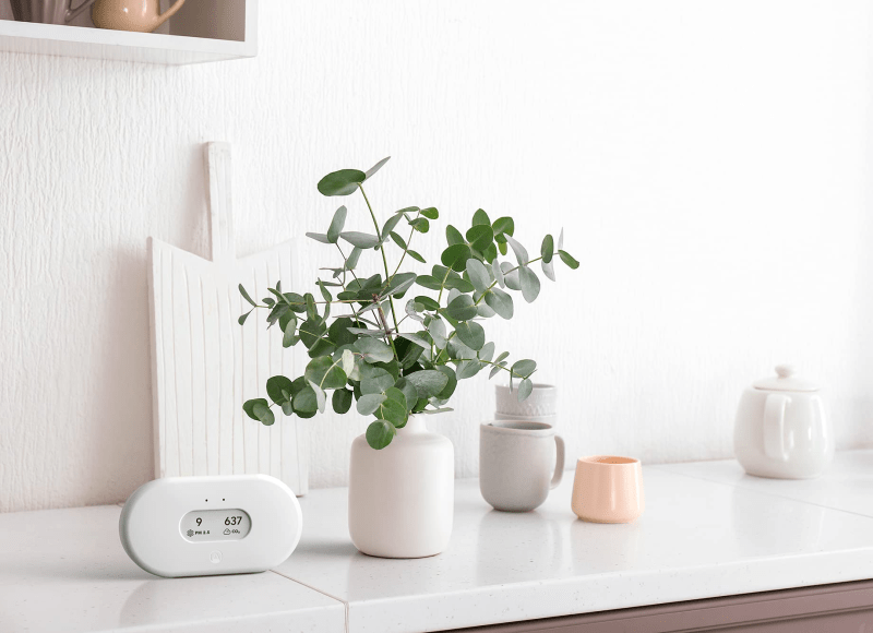 Airthings 2960 View Plus positioned in a living room