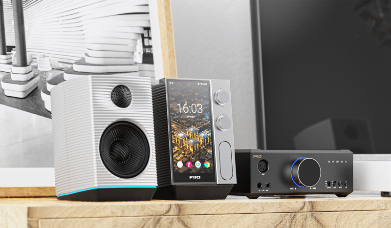 FiiO R9, the ultimate desktop streamer, showcasing its sleek design and vibrant LED accents