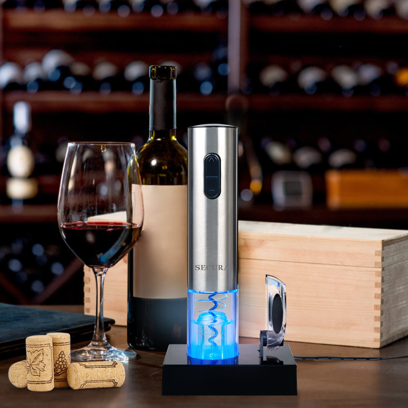 Secura Electric Wine Opener on a wine cellar
