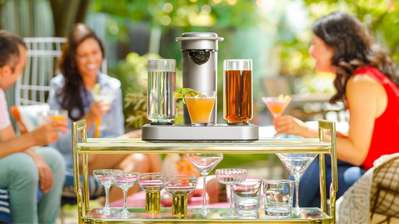 Bartesian cocktail machine outdoors at a gathering