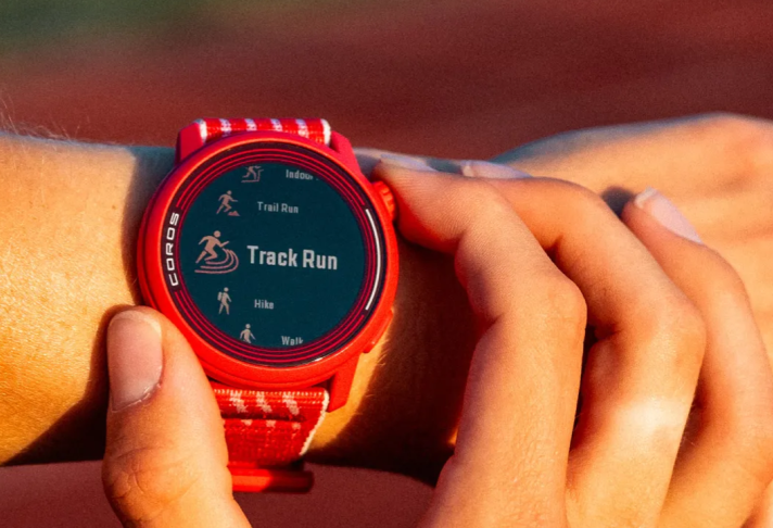 Athlete navigating sports modes on the COROS PACE 3 fitness watch