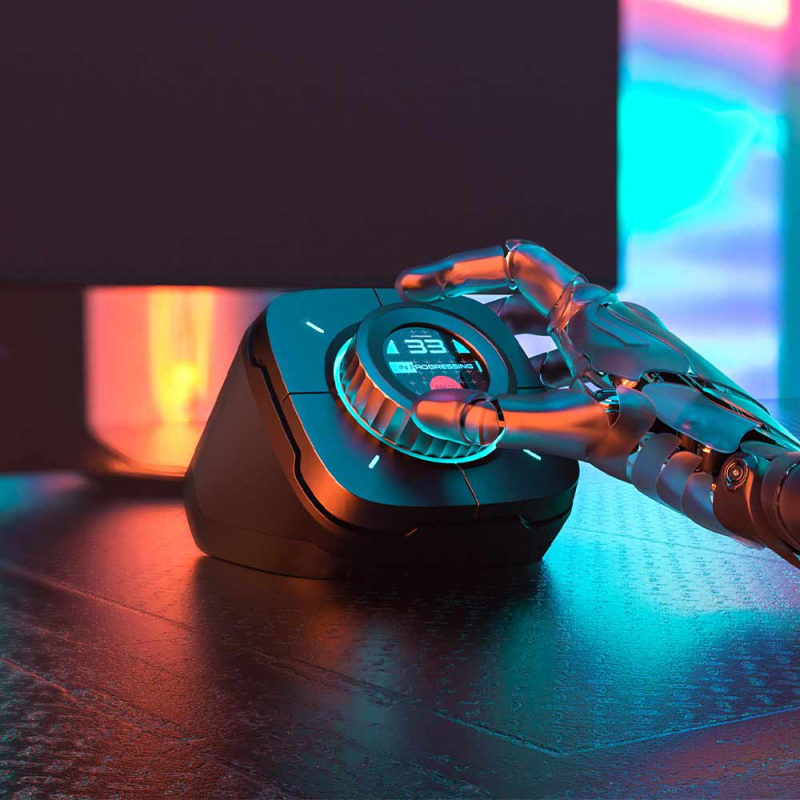 User adjusting lighting settings on the COLO PLAY device.