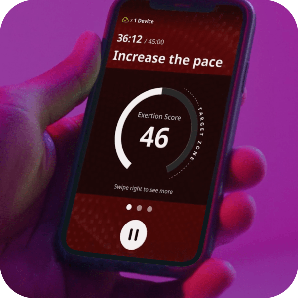 AI coach interface on NNOXX-One app guiding workout intensity and progress.