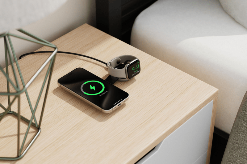 ButterFly SE travel charger resting on a table, ready for use with included accessories.