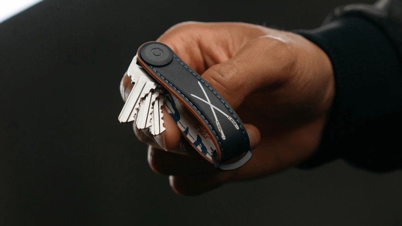 Closeup of the Orbitkey Star Wars Key Organiser - Ahsoka™, showing its sleek design inspired by the character.