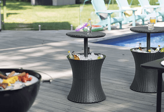 Keter Pacific Cool Bar resting on a patio