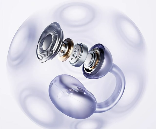 Internal view of Sanag S6S audio components with visual sound waves